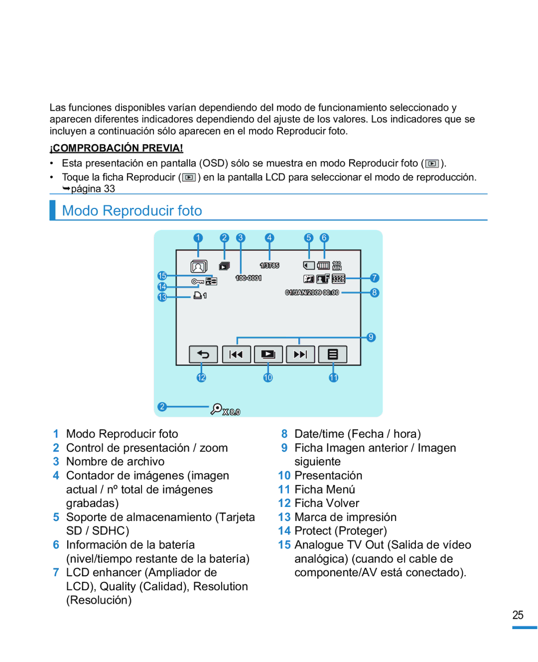 Samsung HMX-R10SP/EDC, HMX-R10BP/EDC manual Modo Reproducir foto 