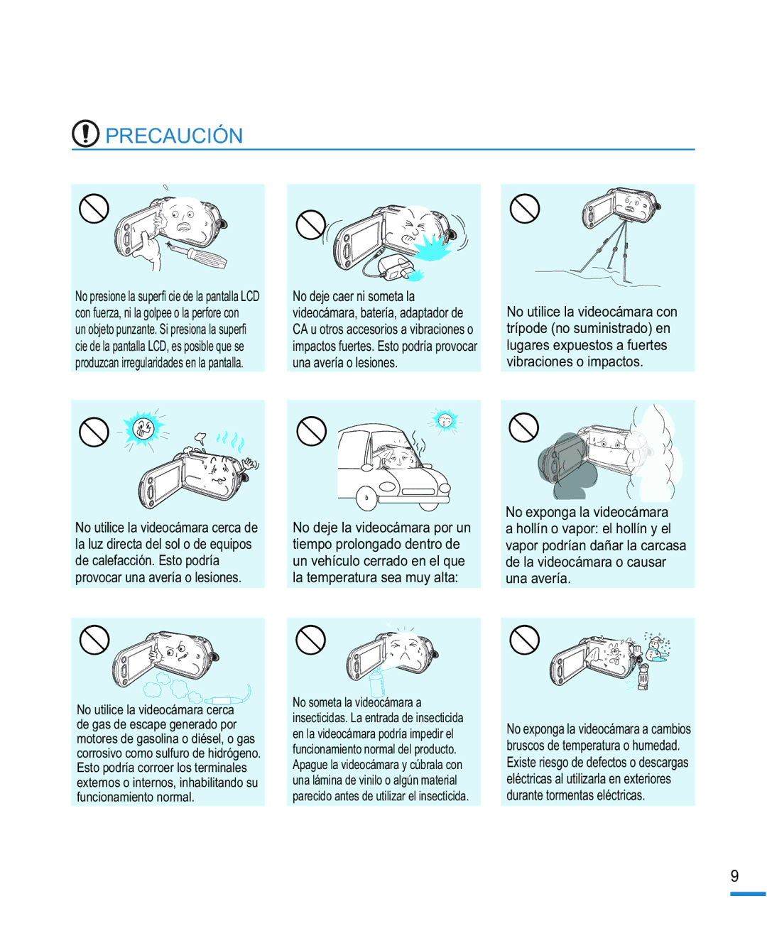 Samsung HMX-R10SP/EDC, HMX-R10BP/EDC manual Precaución 