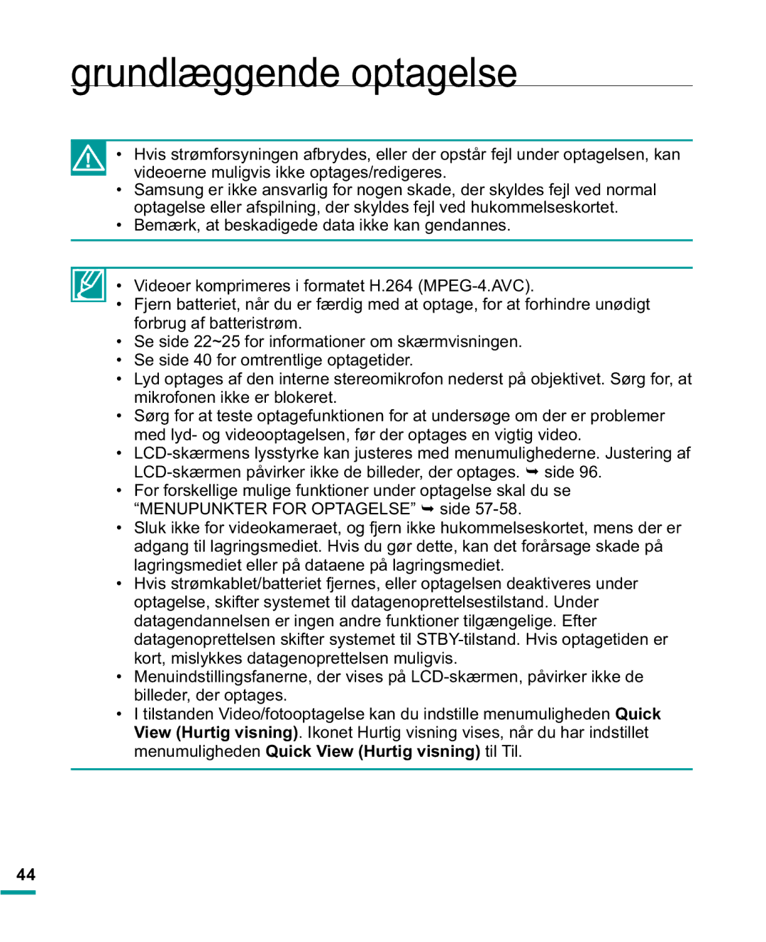 Samsung HMX-R10BP/EDC, HMX-R10SP/EDC manual Forbrug af batteristrøm, Kort, mislykkes datagenoprettelsen muligvis 