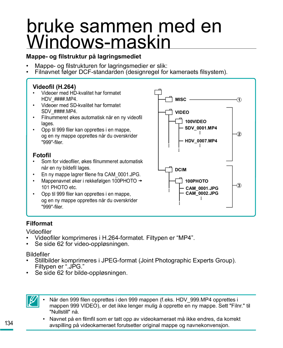 Samsung HMX-R10BP/EDC, HMX-R10SP/EDC manual 0DSSHRJ¿OVWUXNWXUSnODJULQJVPHGLHW, 9LGHR¿O+, Filformat, Logh¿Ohu 