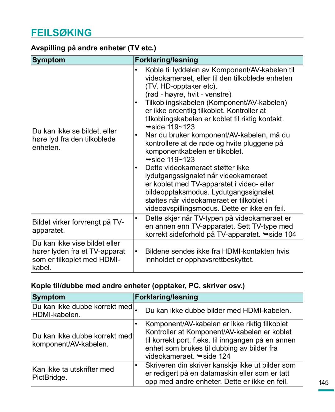 Samsung HMX-R10SP/EDC Koble til lyddelen av Komponent/AV-kabelen til, Videokameraet, eller til den tilkoblede enheten 