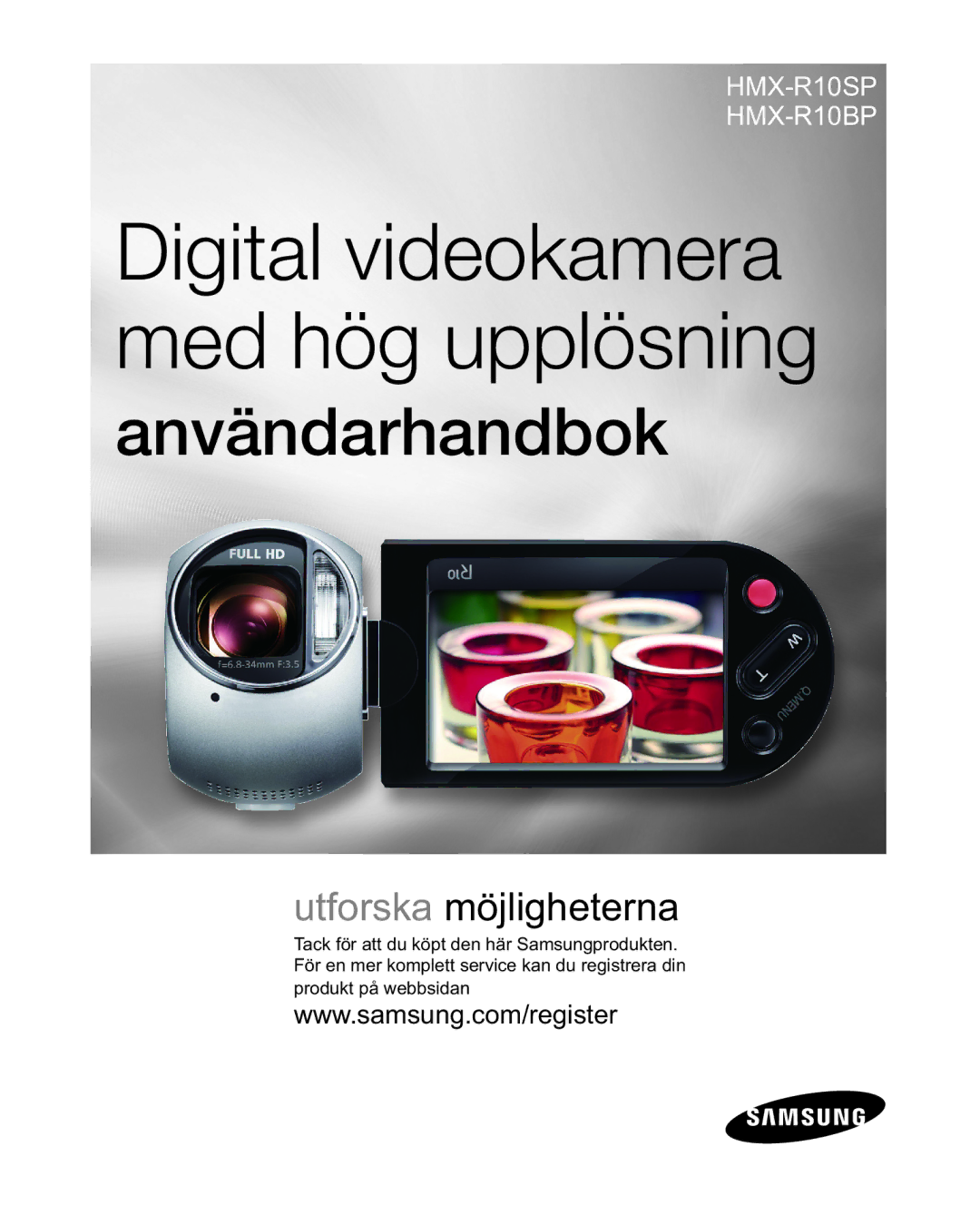 Samsung HMX-R10SP/EDC, HMX-R10BP/EDC manual Digitalt videokamera med høy oppløsning 