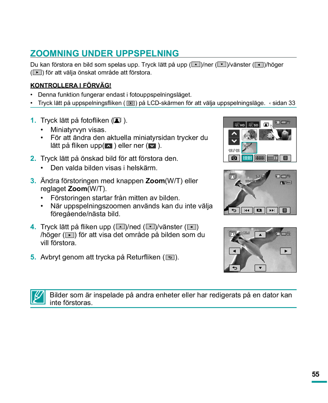 Samsung HMX-R10SP/EDC, HMX-R10BP/EDC manual =2201,1*81583363/1,1, Denna funktion fungerar endast i fotouppspelningsläget 