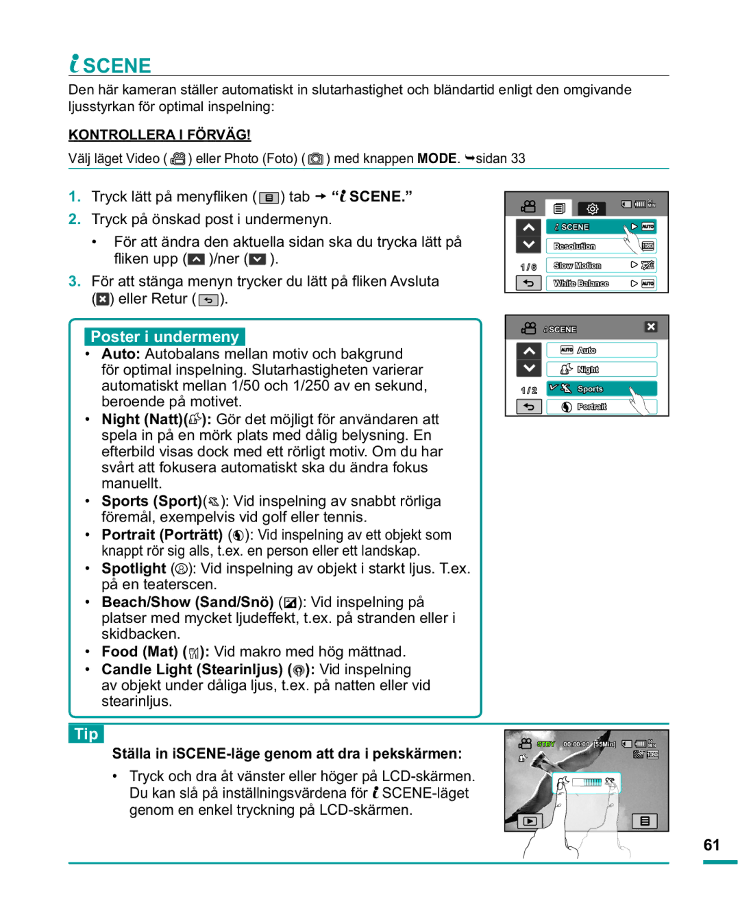 Samsung HMX-R10SP/EDC, HMX-R10BP/EDC manual Scene, 3RVWHULXQGHUPHQ 