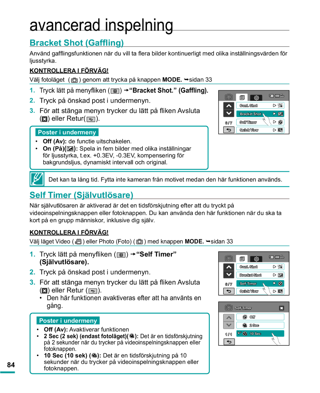 Samsung HMX-R10BP/EDC, HMX-R10SP/EDC UDFNHW6KRW*DIÀLQJ, 6HOI7LPHU6MlOYXWOVDUH, 2II$Y de functie uitschakelen 