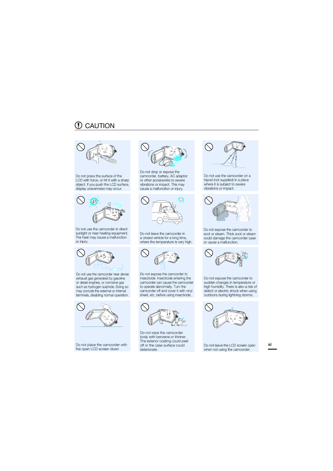 Samsung HMX-S15, HMX-S10, HMX-S16 user manual When not using the camcorder 