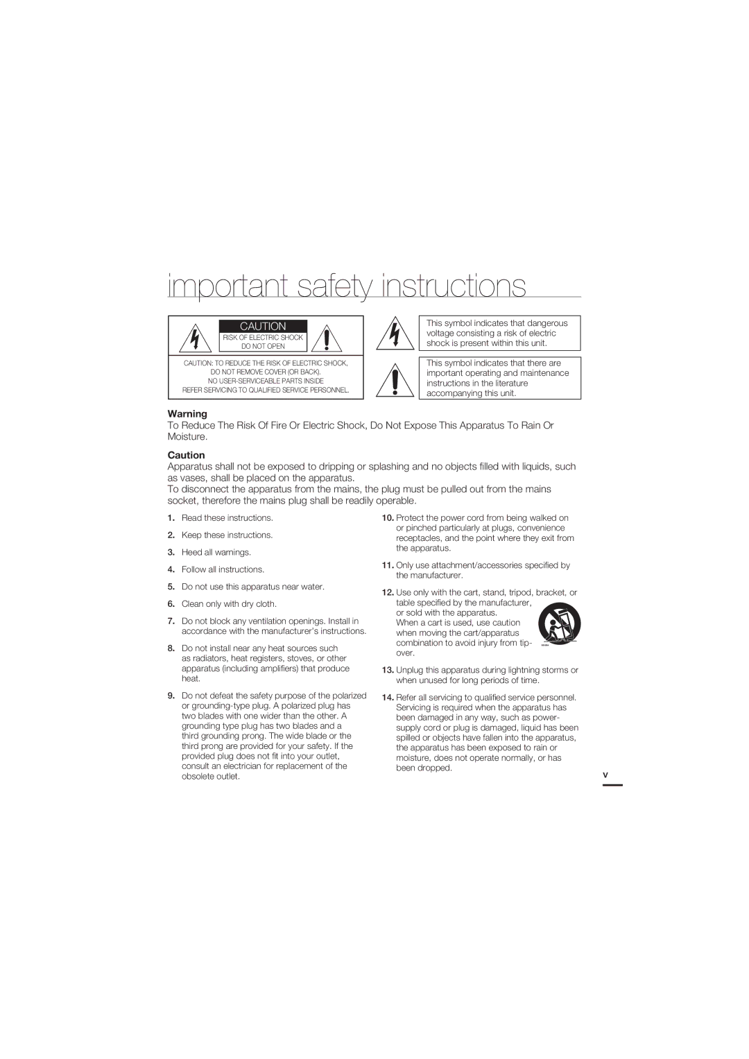 Samsung HMX-S15, HMX-S10, HMX-S16 user manual Important safety instructions 