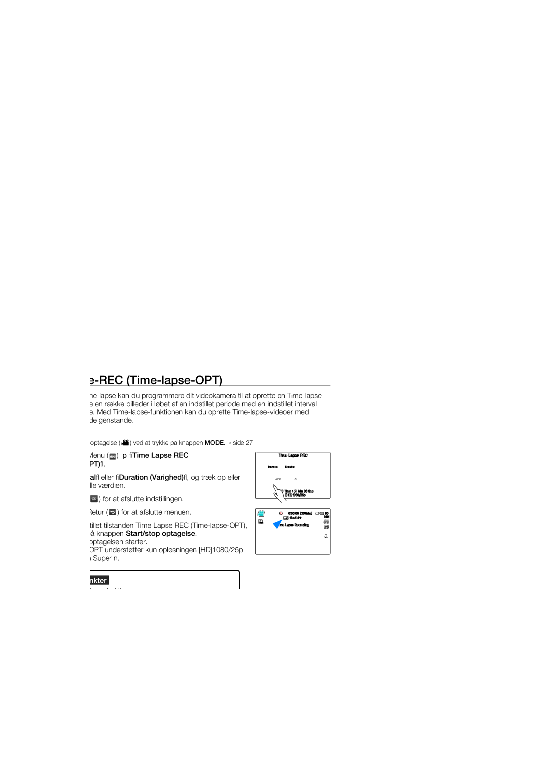 Samsung HMX-S10BP/EDC manual Time Lapse-REC Time-lapse-OPT 