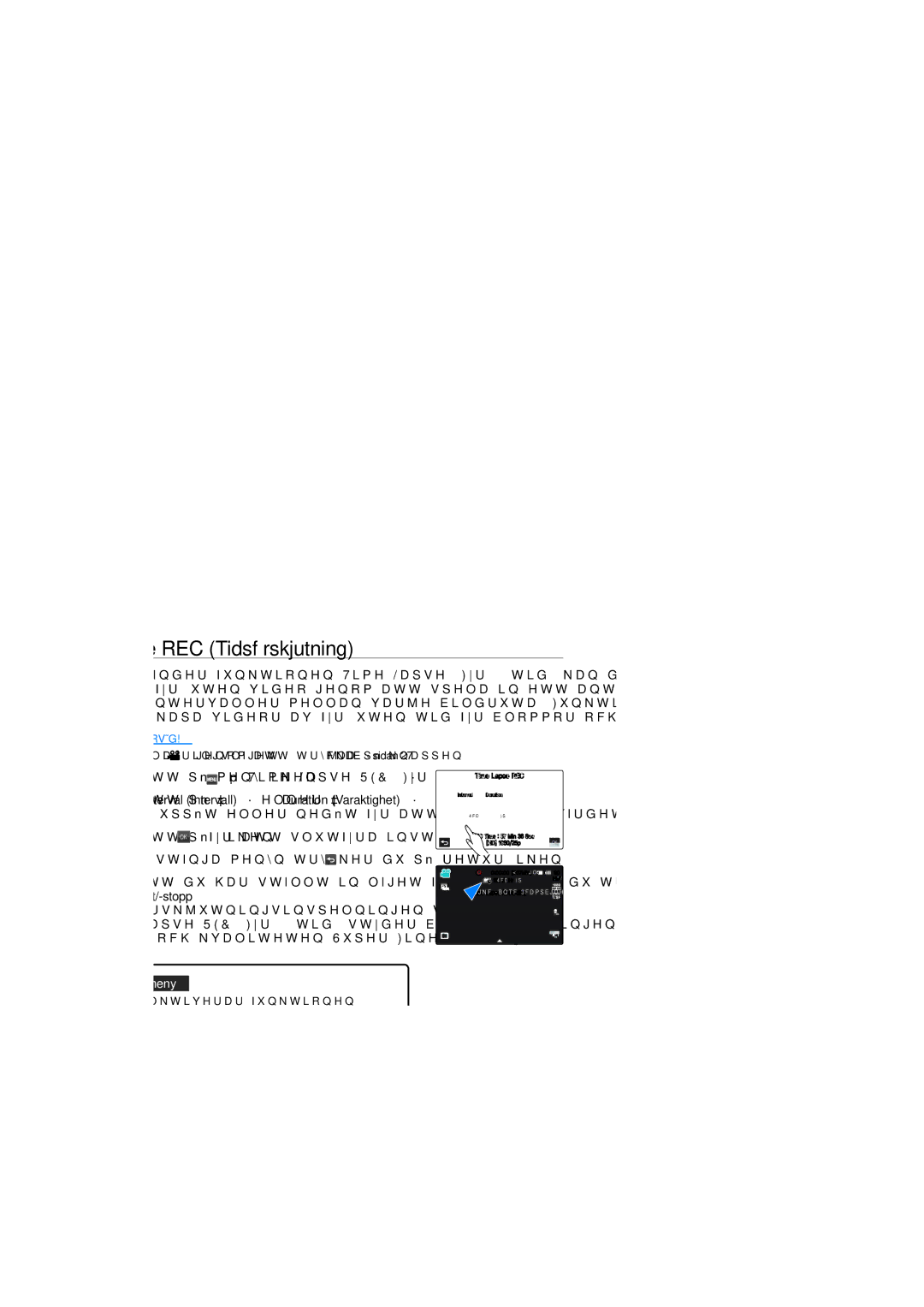 Samsung HMX-S10BP/EDC manual Time Lapse REC Tidsförskjutning 