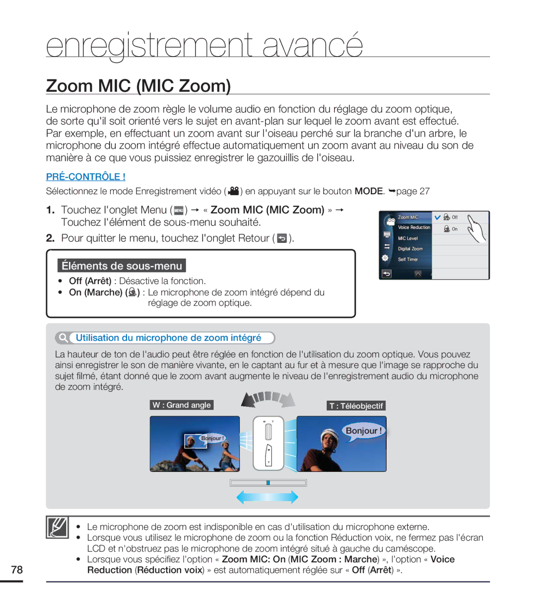 Samsung HMX-S15BN/XAA, HMX-S10BN/XAA manual Zoom MIC MIC Zoom 