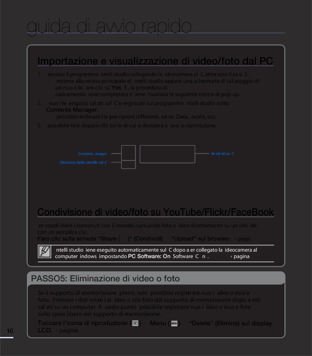 Samsung HMX-S10BP/EDC, HMX-S15BP/EDC, HMX-S16BP/EDC manual Importazione e visualizzazione di video/foto dal PC 