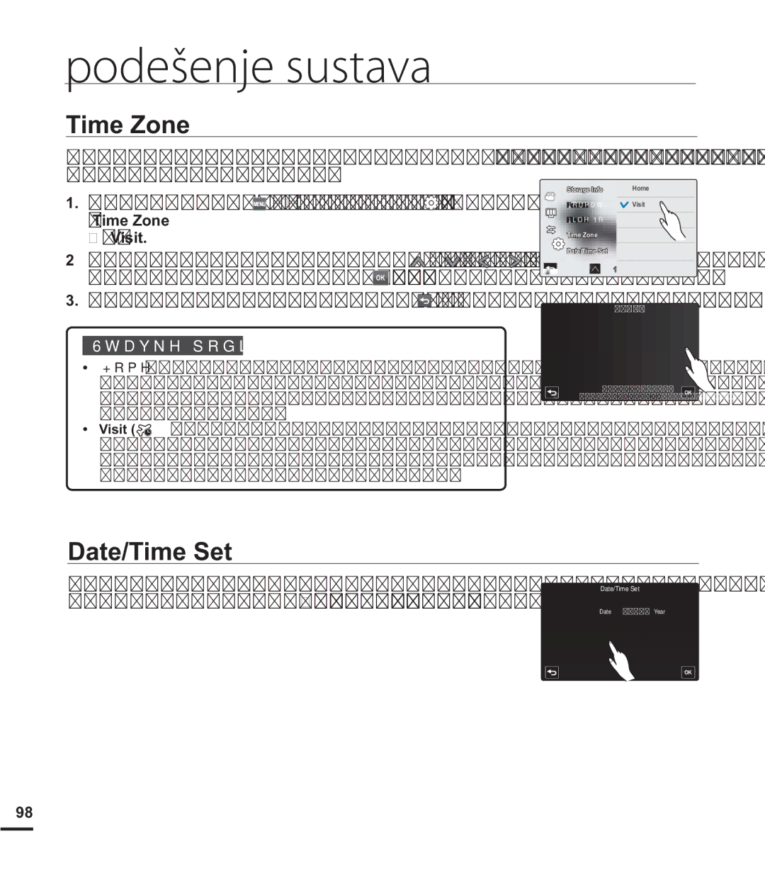 Samsung HMX-S15BP/EDC manual Time Zone, Date/Time Set, YulmhphSxwrydqmd, UrgqrjPmhvwd, 01 -$1  