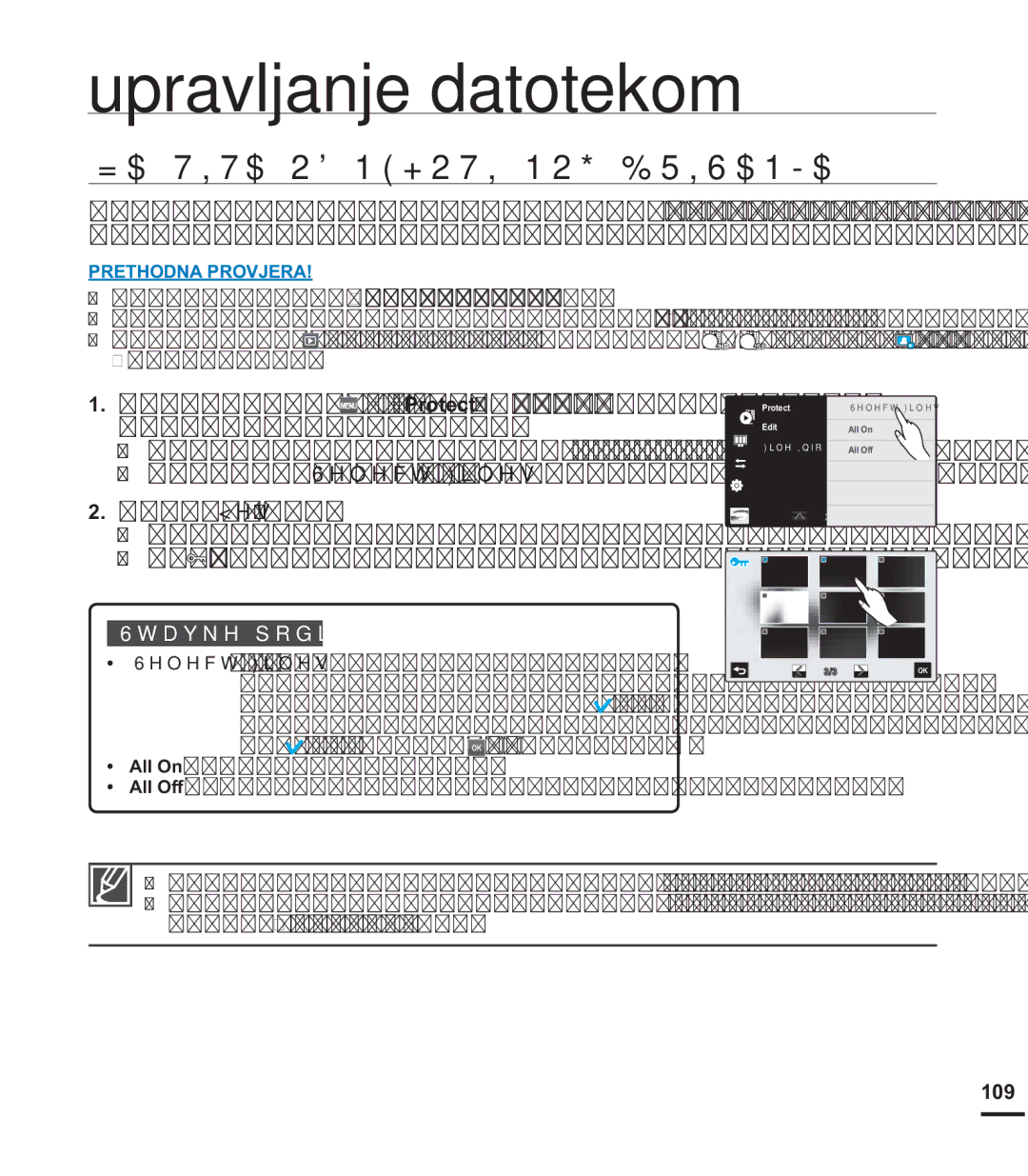 Samsung HMX-S15BP/EDC manual Upravljanje datotekom, =$â7,7$21+27,ý12*%5,6$1-$, RGLUQLWH³HV, 109 