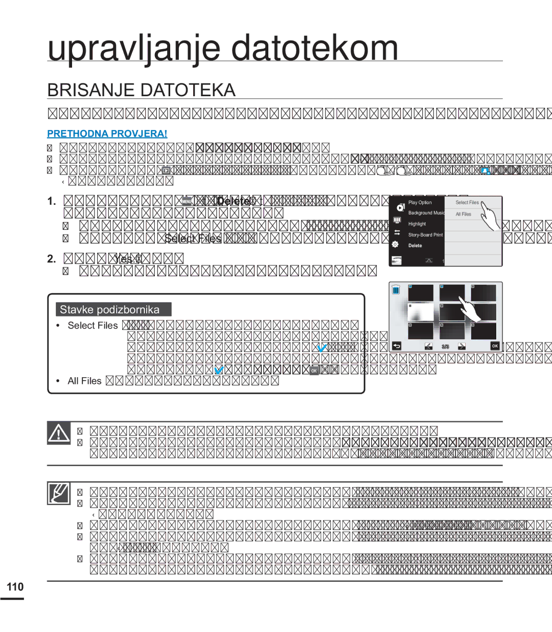 Samsung HMX-S15BP/EDC manual 6$1-$727.$, 0RåHWHREULVDWLYDãHVQLPNHMHGDQSRMHGDQLOLLVWRYUHPHQR, 110 