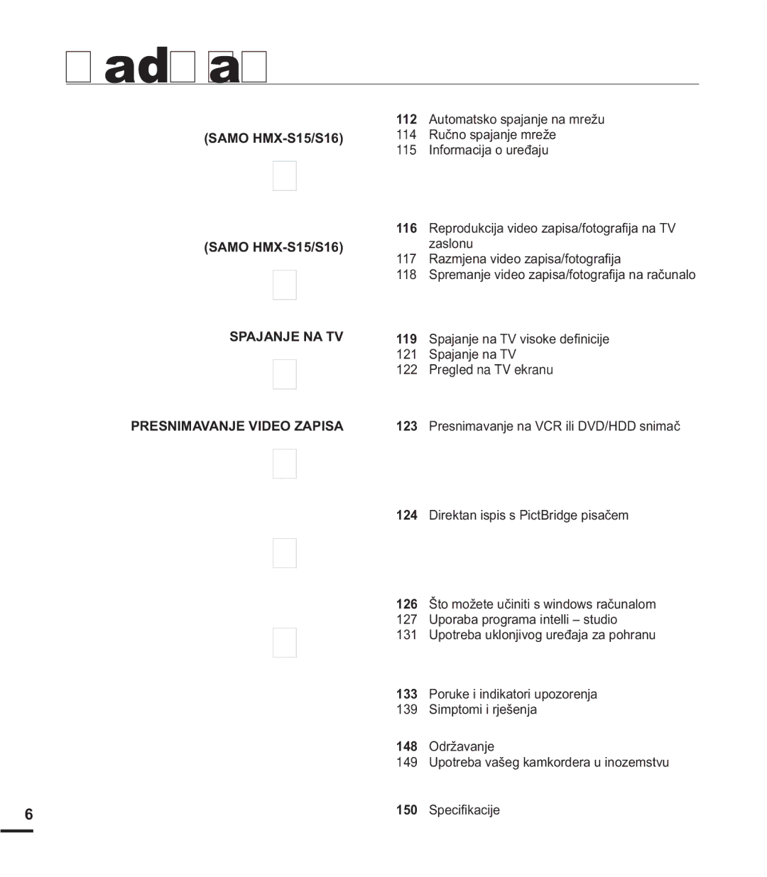 Samsung HMX-S15BP/EDC manual Spajanje NA TV, Presnimavanje Video Zapisa 