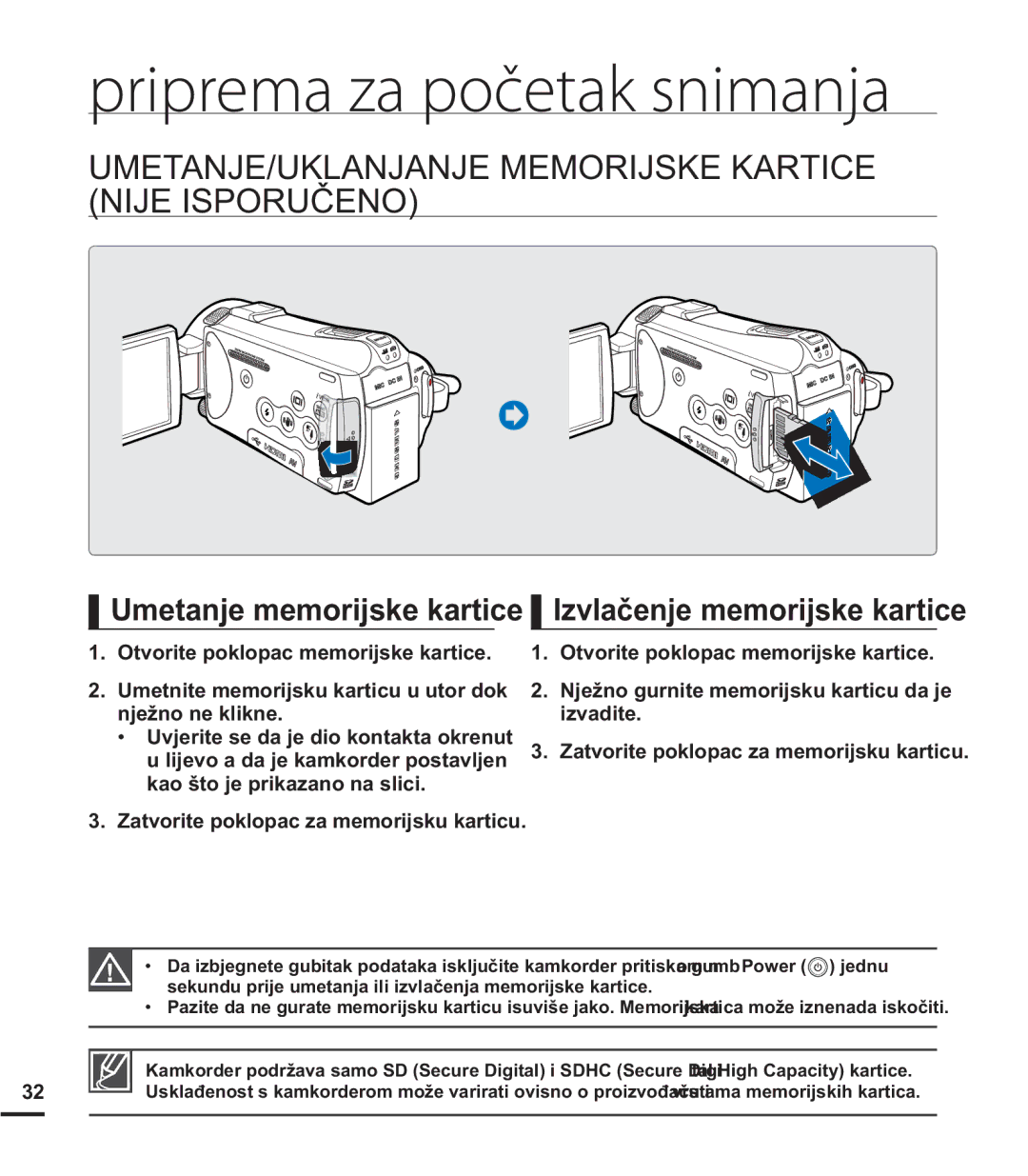 Samsung HMX-S15BP/EDC manual 807$1-8./$1-$1-0025,-6..$57,& 1,-,63258ý12, 8PHWDQMHPHPRULMVNHNDUWLFH, Lydglwh 