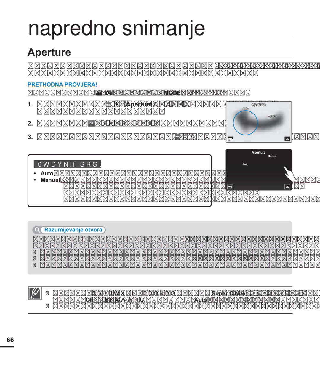 Samsung HMX-S15BP/EDC manual Aperture, UXþQRSRGHVLWLRWYRUSRYDãRMåHOML, RGLUQLWHNDUWLFX OK GDDYUãLWHSRGHãHQMH 