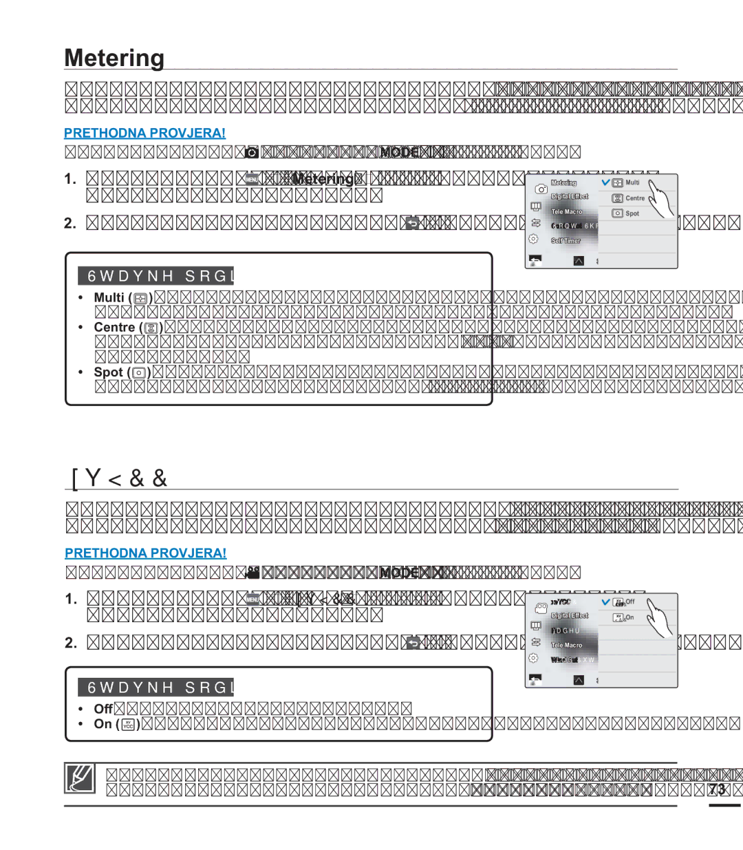 Samsung HMX-S15BP/EDC manual RGLUQLWHNDUWLFX0HQX p³Metering pGRGLUQLWHåHOMHQX 