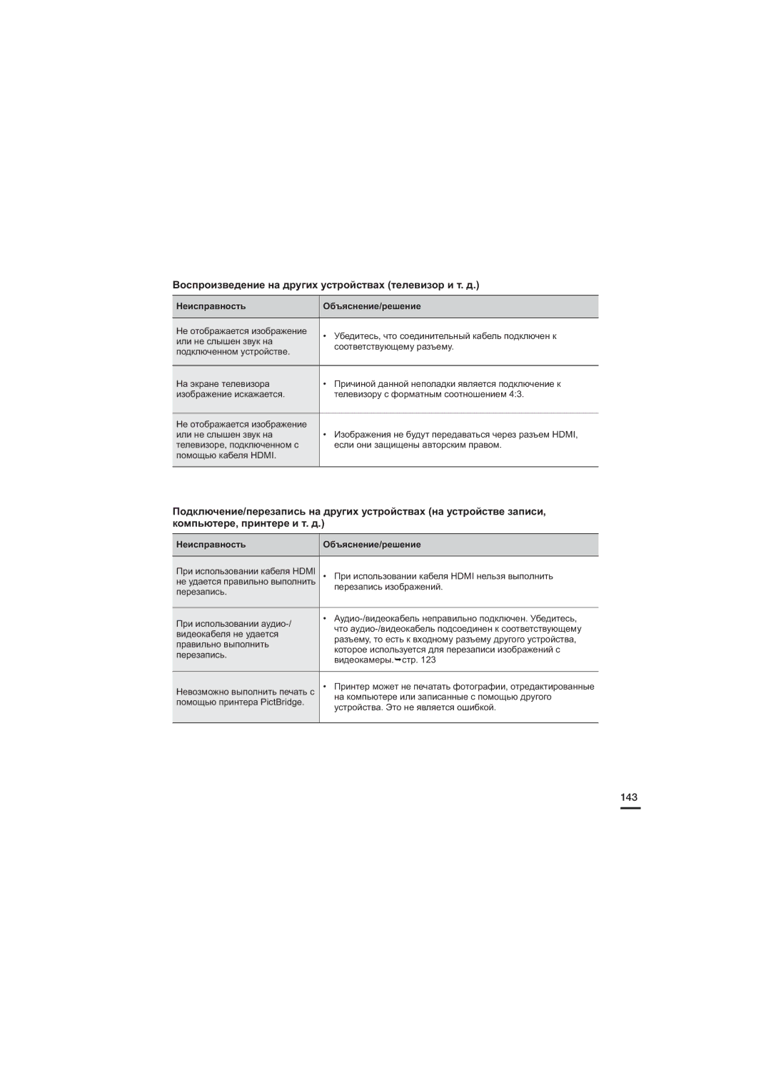 Samsung HMX-S16BP/XER, HMX-S15BP/XER, HMX-S10BP/XER manual Воспроизведение на других устройствах телевизор и т. д, 143 