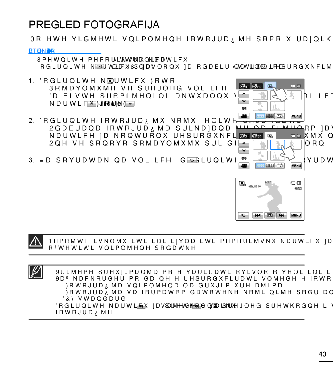 Samsung HMX-T10BP/EDC manual Pregled Fotografija 