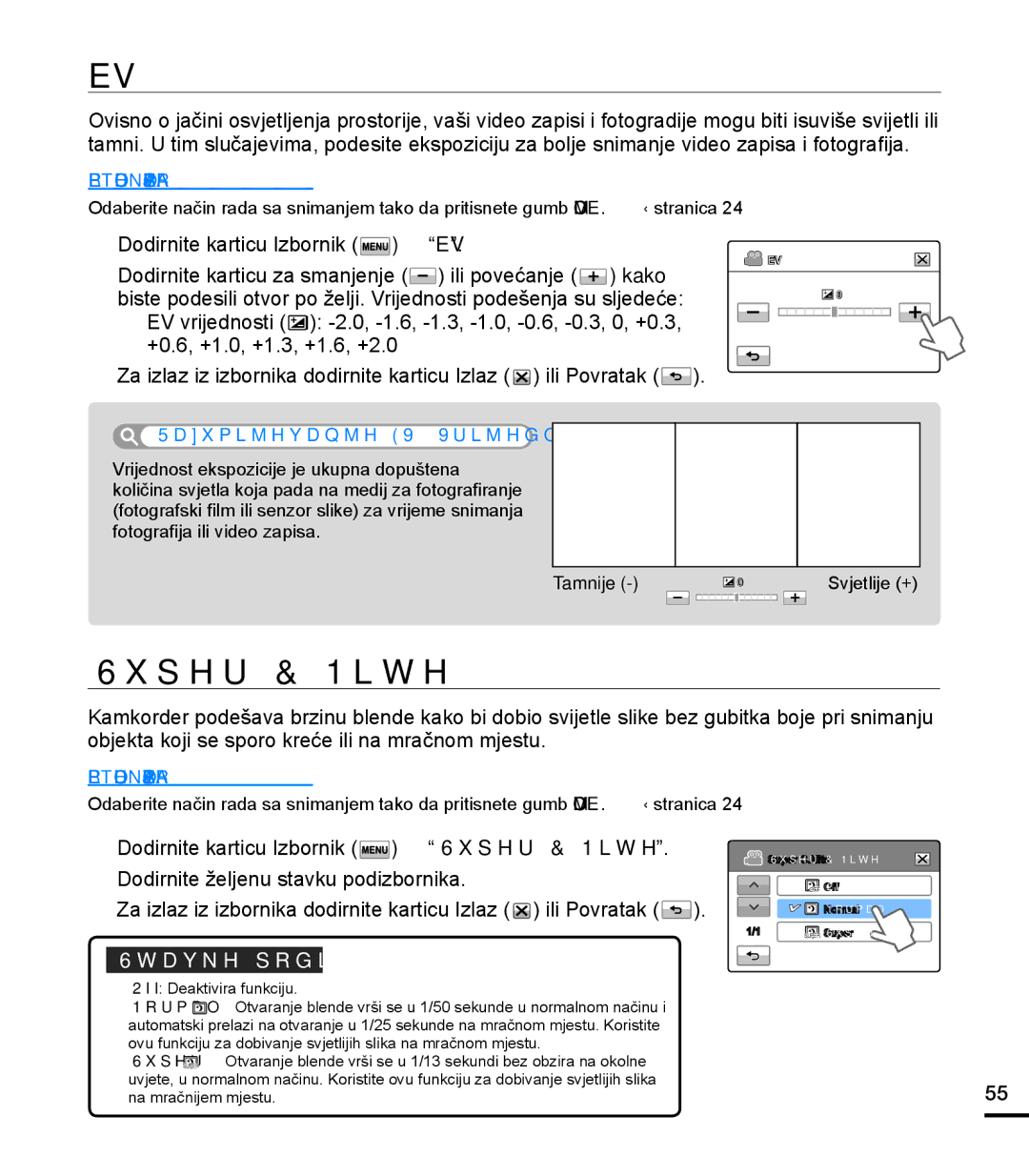 Samsung HMX-T10BP/EDC manual Super C.Nite, Razumijevanje EV Vrijednost ekspozicije 