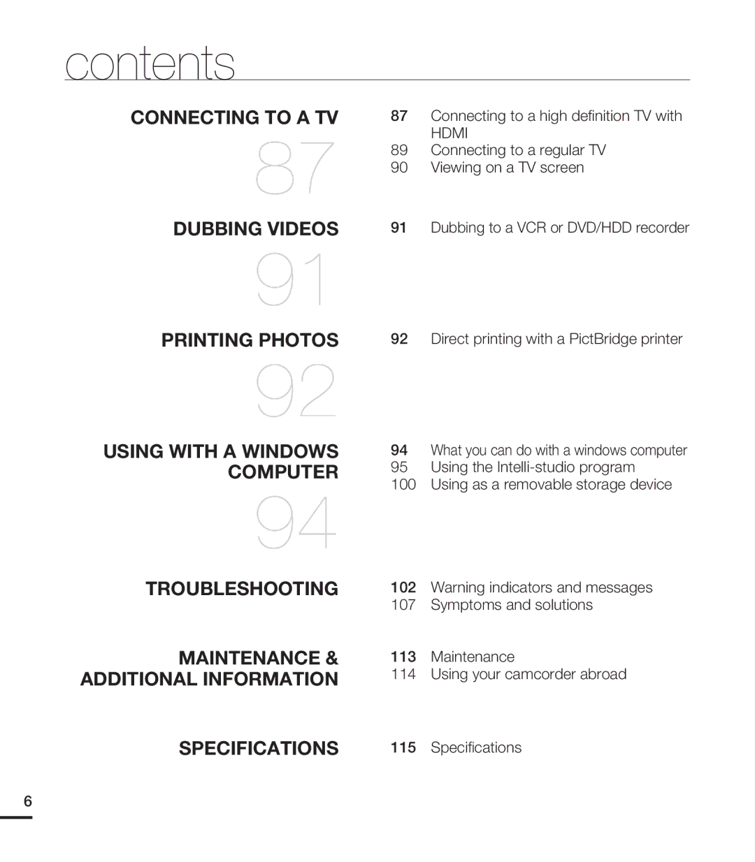 Samsung HMX-T10BN, HMX-T10ON, HMX-T10WN user manual Connecting to a high definition TV with, Hdmi 