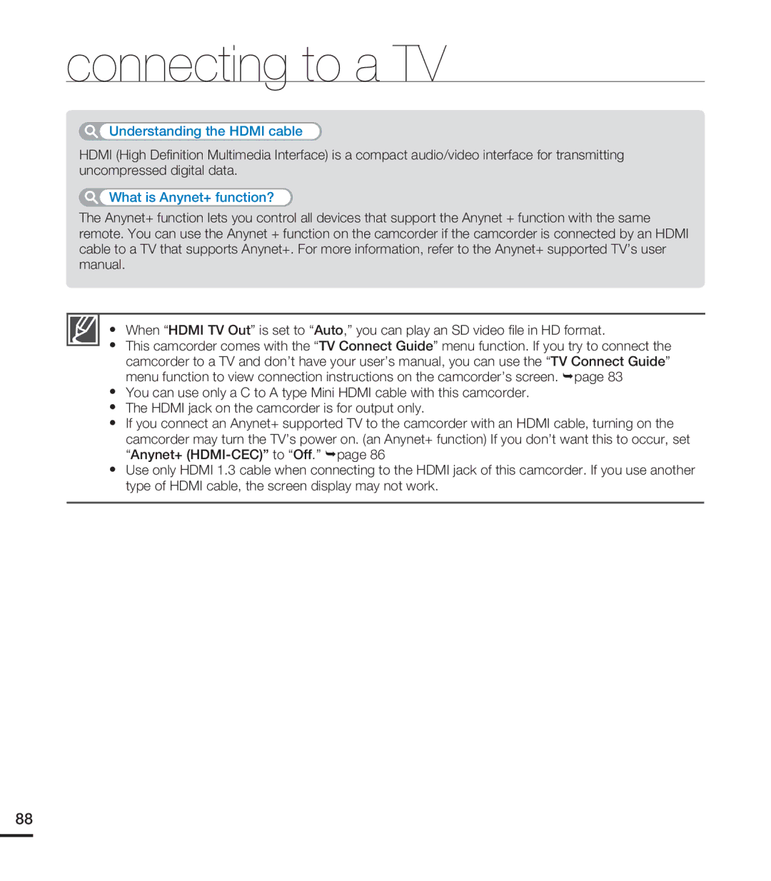 Samsung HMX-T10WN, HMX-T10ON, HMX-T10BN user manual Understanding the Hdmi cable, What is Anynet+ function? 