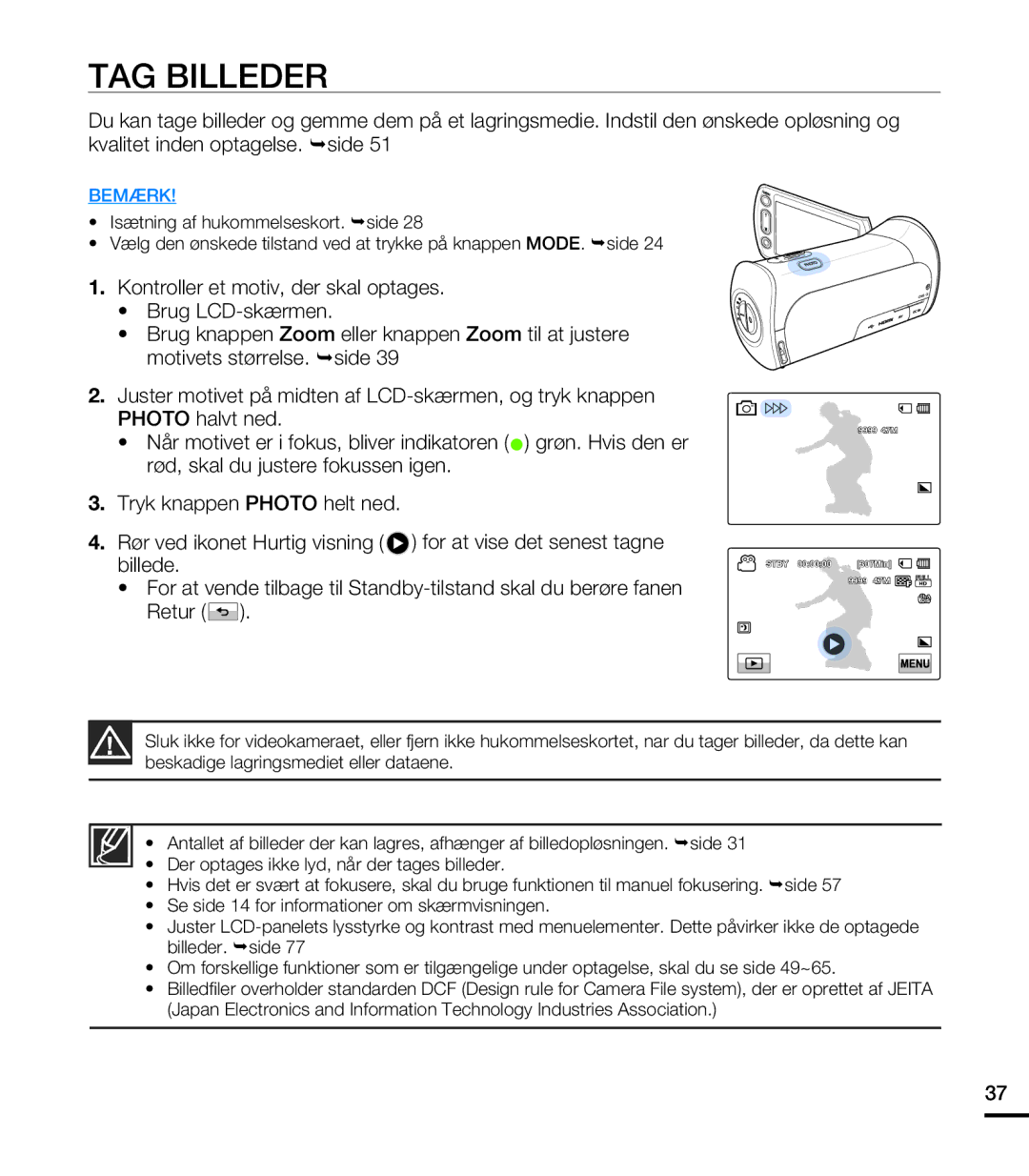 Samsung HMX-T10BP/EDC, HMX-T10WP/EDC manual TAG Billeder 