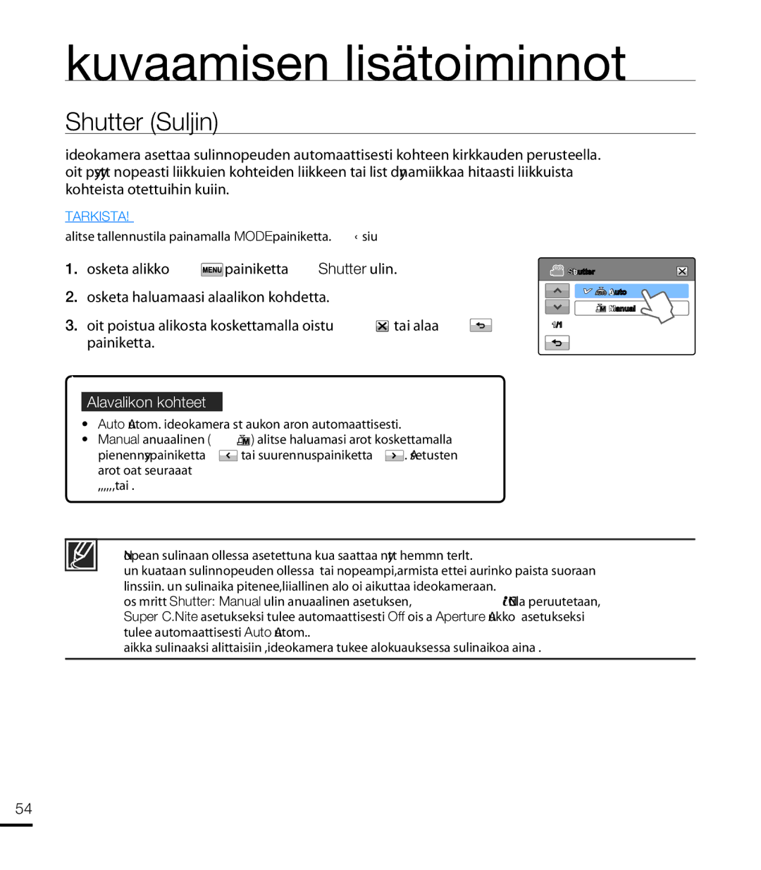 Samsung HMX-T10WP/EDC, HMX-T10BP/EDC manual Shutter Suljin 