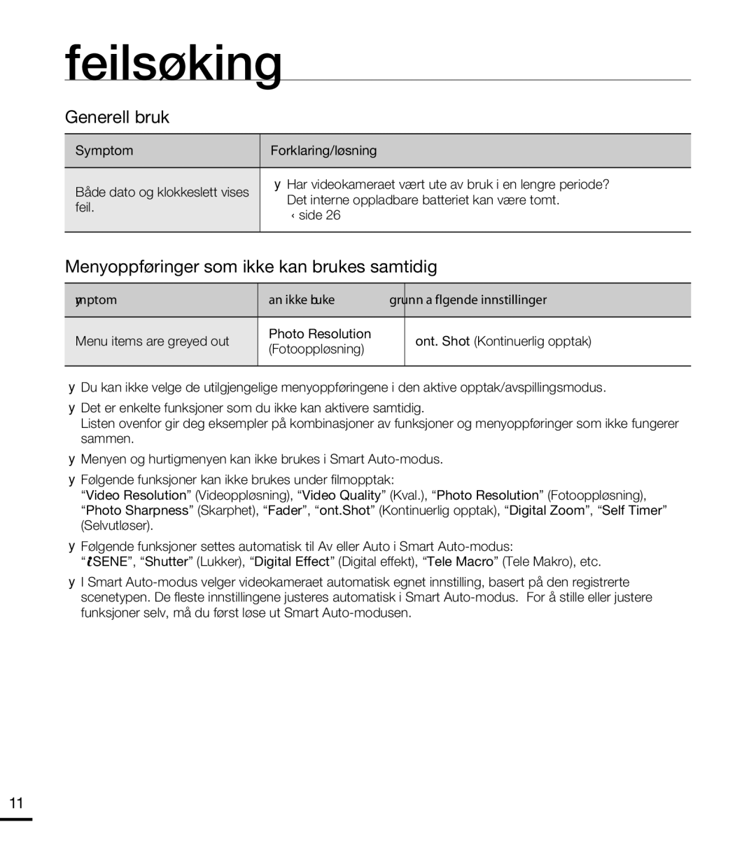 Samsung HMX-T10WP/EDC, HMX-T10BP/EDC manual Generell bruk, 112 