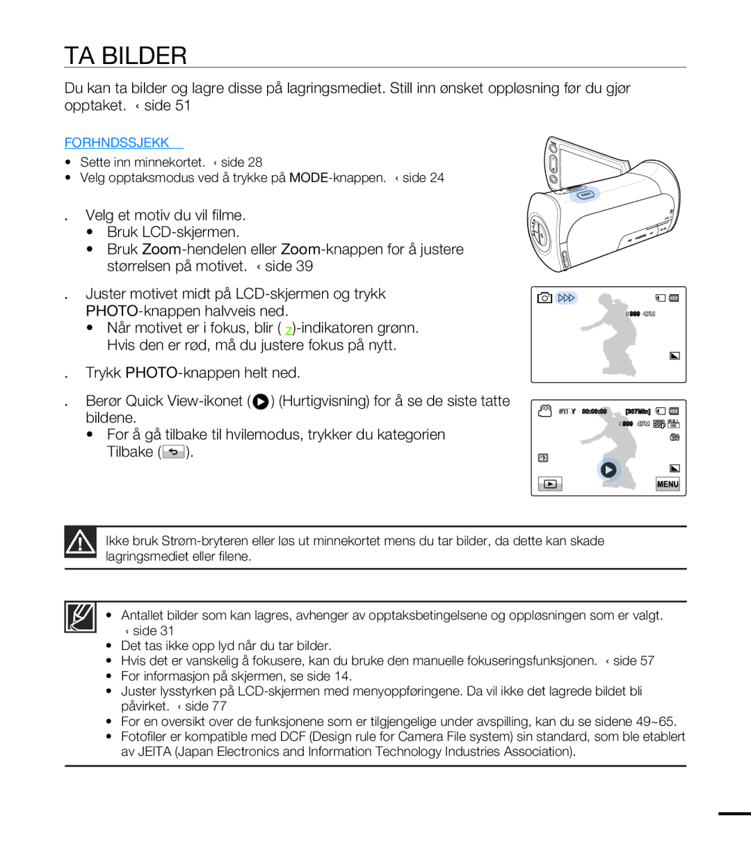 Samsung HMX-T10BP/EDC, HMX-T10WP/EDC manual TA Bilder 