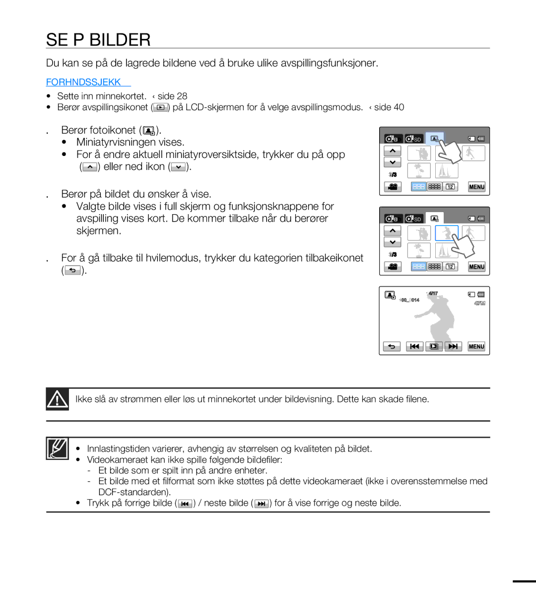 Samsung HMX-T10BP/EDC, HMX-T10WP/EDC manual SE PÅ Bilder 