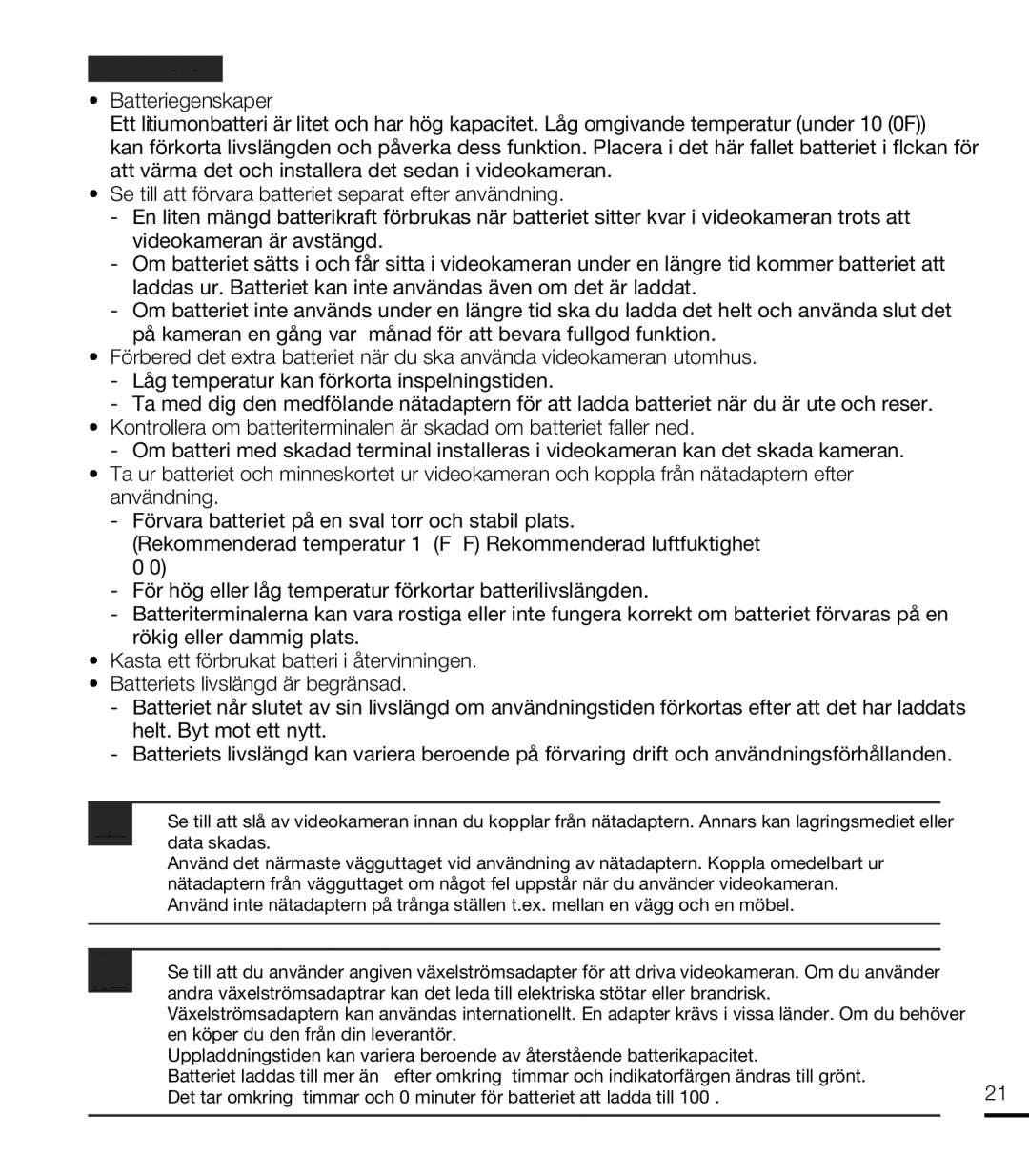 Samsung HMX-T10BP/EDC, HMX-T10WP/EDC manual Om batteriet, Batteriegenskaper, Helt. Byt mot ett nytt 