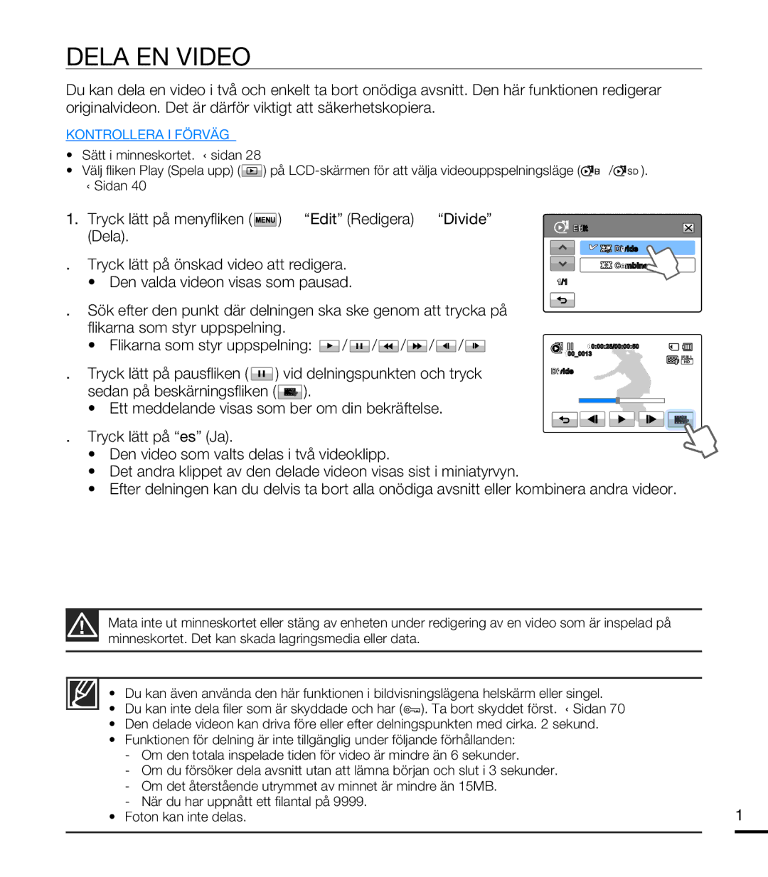 Samsung HMX-T10BP/EDC, HMX-T10WP/EDC manual Dela EN Video 