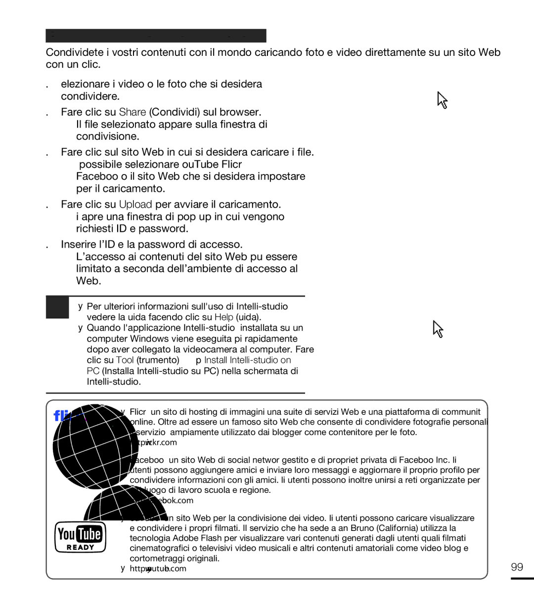 Samsung HMX-T10OP/EDC, HMX-T10WP/EDC Passo 5. Condivisione di video/foto on-line, Città, luogo di lavoro, scuola e regione 