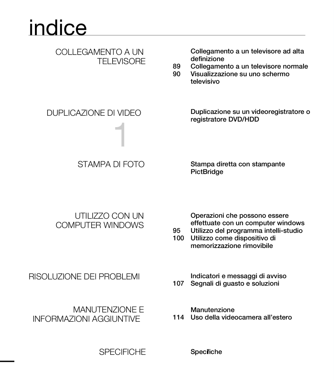 Samsung HMX-T10WP/EDC, HMX-T10OP/EDC, HMX-T10BP/EDC, HMX-T10BP/MEA manual Indice 