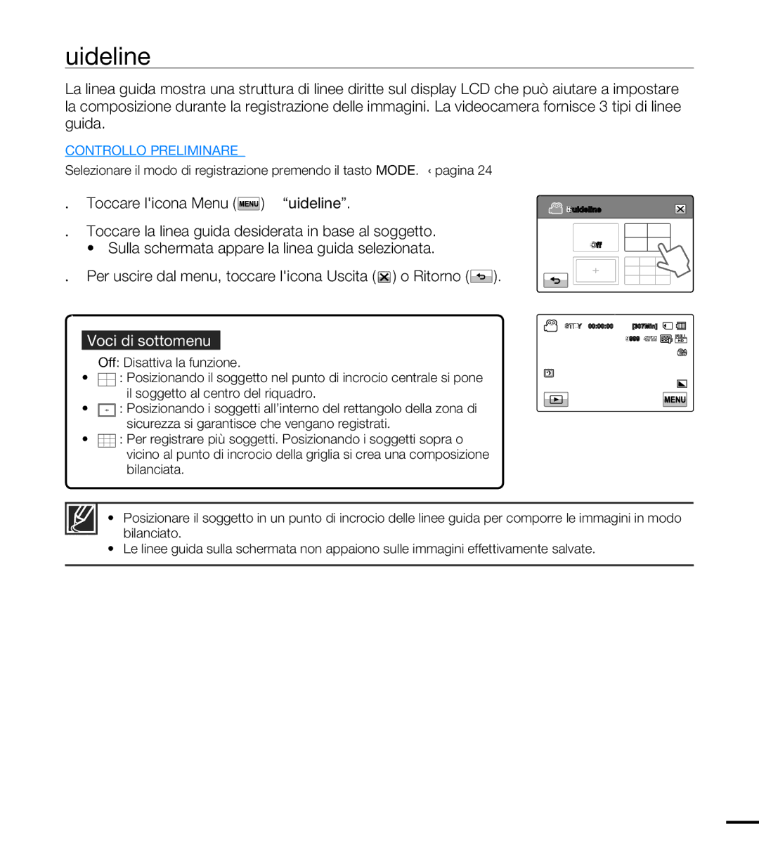 Samsung HMX-T10BP/MEA, HMX-T10WP/EDC, HMX-T10OP/EDC, HMX-T10BP/EDC manual Guideline 