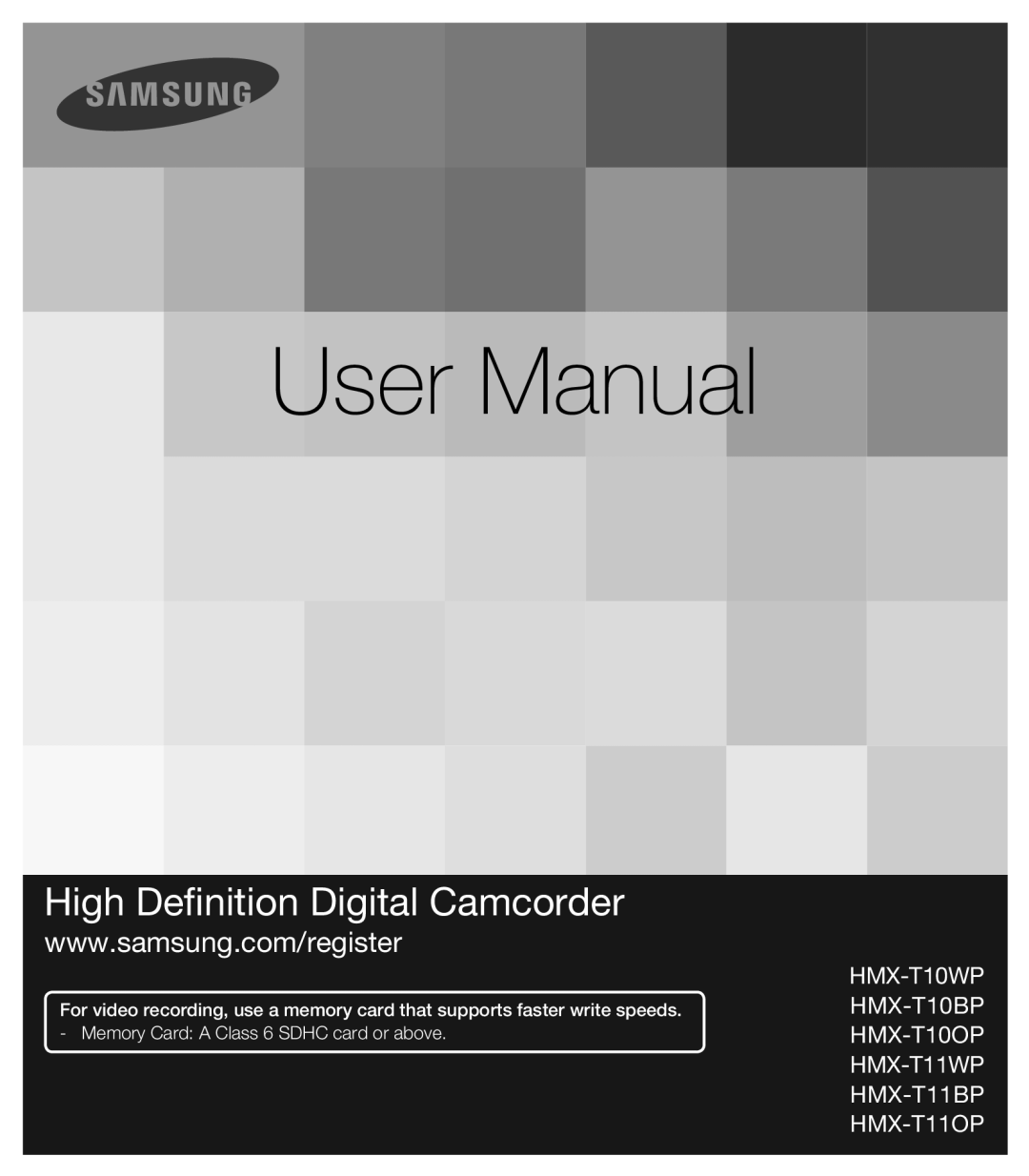 Samsung HMX-T10BP/EDC, HMX-T10WP/EDC manual Käyttöopas, Teräväpiirto videokamera 