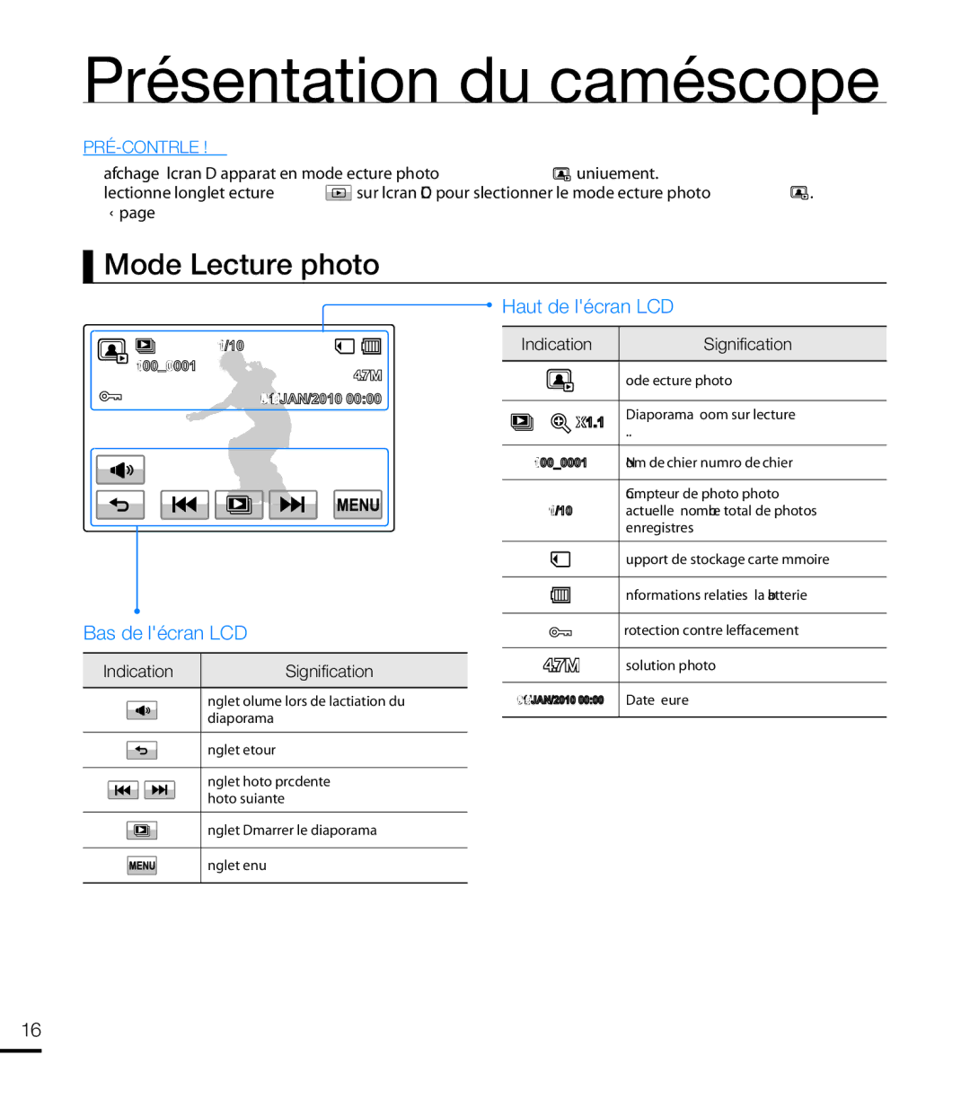 Samsung HMX-T10WP/XEU, HMX-T10WP/EDC, HMX-T10OP/EDC, HMX-T10BP/EDC manual Mode Lecture photo 