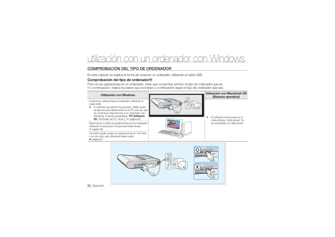 Samsung HMX-U10BP/EDC Comprobación DEL Tipo DE Ordenador, Comprobación del tipo de ordenador, Utilización con Windows 