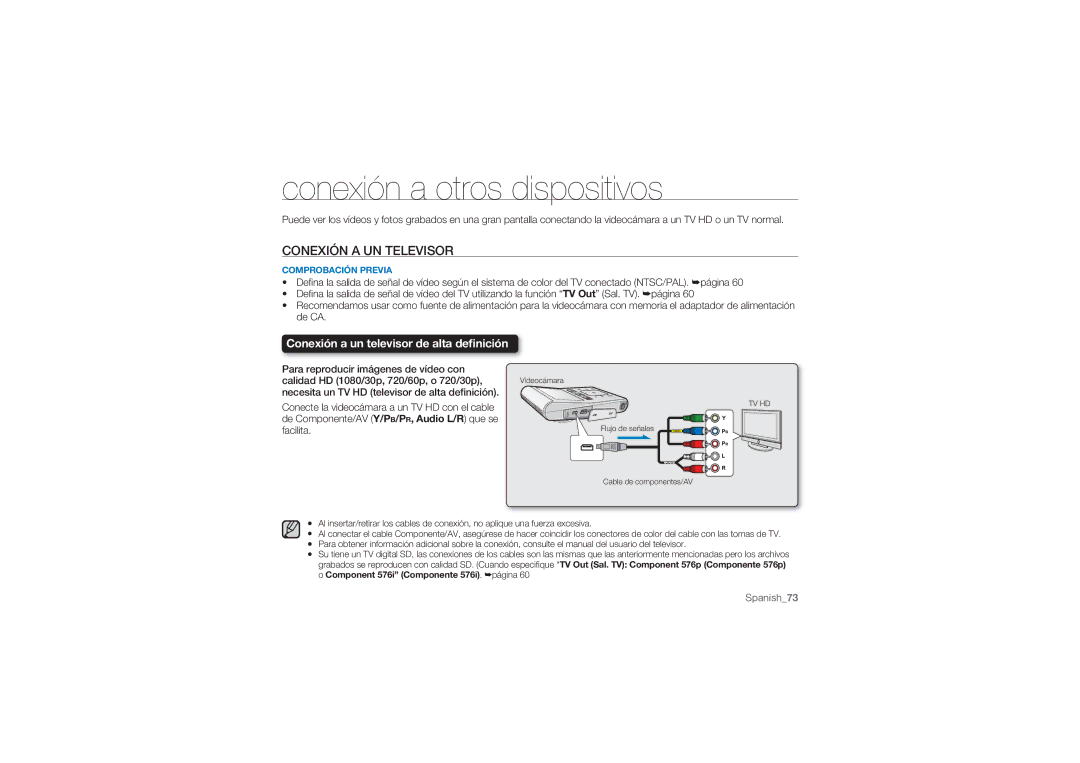 Samsung HMX-U10RP/EDC, HMX-U10BP/EDC, HMX-U100BP/EDC manual Conexión a otros dispositivos, Conexión a UN Televisor, Facilita 