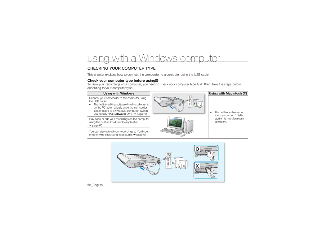 Samsung HMX-U10SP/EDC Using with a Windows computer, Checking Your Computer Type, Check your computer type before using 