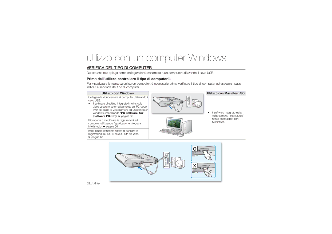 Samsung HMX-U10BP/EDC, HMX-U10RP/EDC Utilizzo con un computer Windows, Verifica DEL Tipo DI Computer, Utilizzo con Windows 