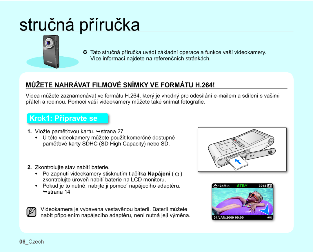 Samsung HMX-U10SP/EDC, HMX-U10BP/EDC, HMX-U10RP/EDC manual VWUXþQiSĜtUXþND, 0ģä71$+5È9$7,/029e61Ë0.9250È78+ 