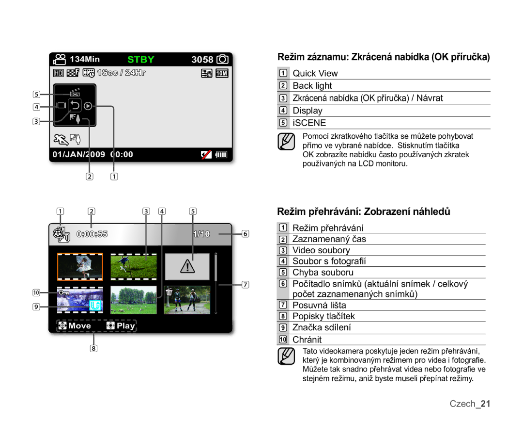 Samsung HMX-U10SP/EDC manual  5HåLPiQDPX=NUiFHQiQDEtGND2.SĜtUXþND, 5HåLPSĜHKUiYiQt=REUDHQtQiKOHGĤ, Lvsod 