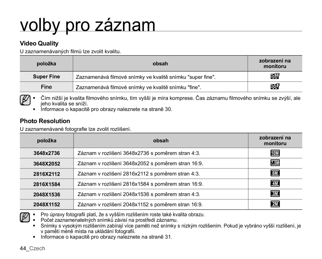 Samsung HMX-U10UP/EDC, HMX-U10BP/EDC, HMX-U10RP/EDC, HMX-U10EP/EDC, HMX-U10SP/EDC manual 9LGHR4XDOLW, 3KRWR5HVROXWLRQ 