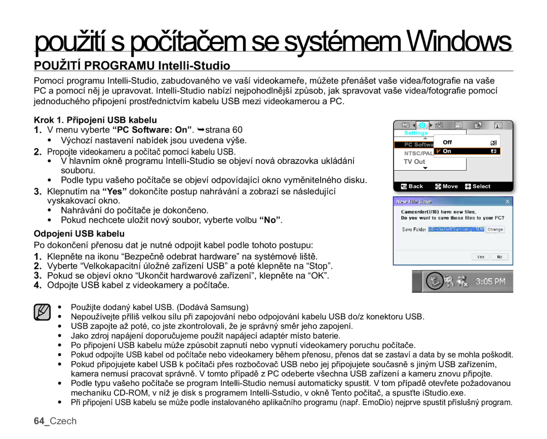 Samsung HMX-U10UP/EDC manual 328ä,7Ë352*5$08,QWHOOL6WXGLR, URN3ĜLSRMHQt86%NDEHOX, Vrxerux, 2GSRMHQt86%NDEHOX 