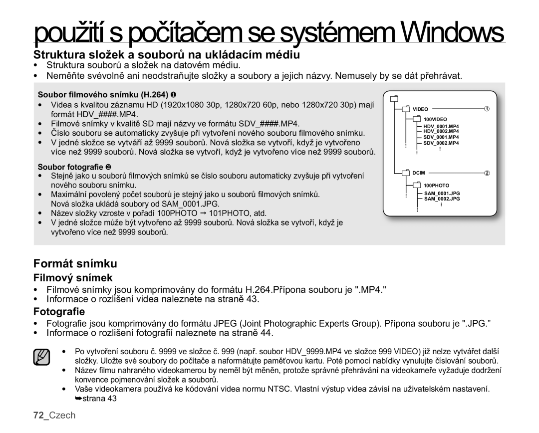 Samsung HMX-U10BP/EDC, HMX-U10RP/EDC 6WUXNWXUDVORåHNDVRXERUĤQDXNOiGDFtPPpGLX, RUPiWVQtPNX, LOPRYêVQtPHN, Rwrjud¿H 