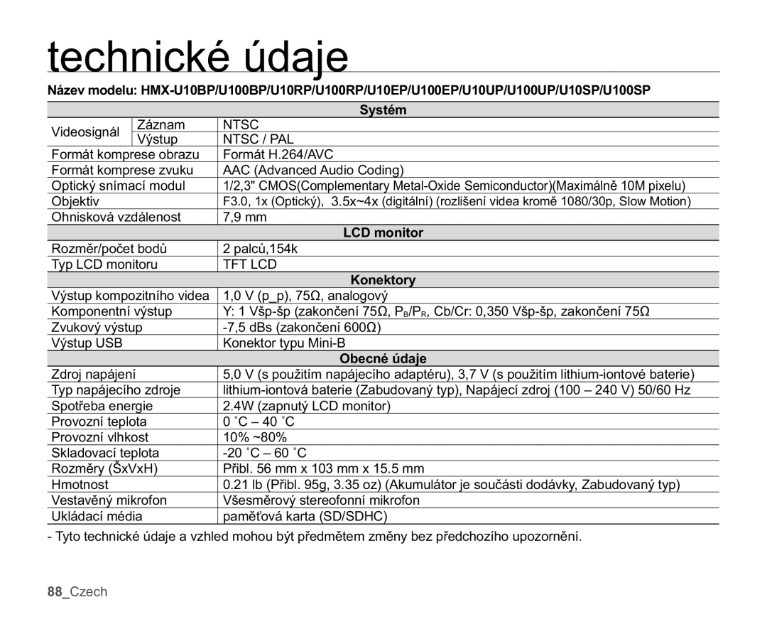 Samsung HMX-U10RP/EDC, HMX-U10BP/EDC, HMX-U10UP/EDC, HMX-U10EP/EDC, HMX-U10SP/EDC manual WHFKQLFNp~GDMH, Prqlwru, Rqhnwru 