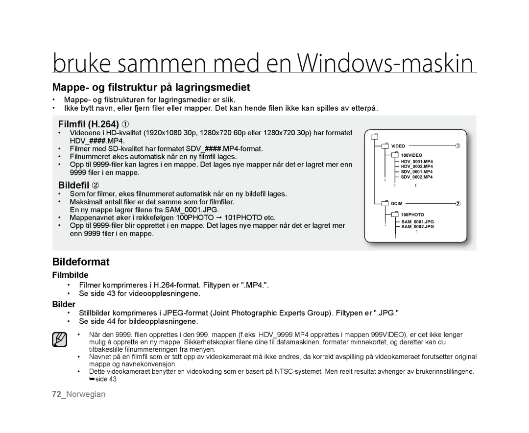 Samsung HMX-U10BP/EDC, HMX-U10RP/EDC, HMX-U10UP/EDC, HMX-U10EP/EDC, HMX-U10SP/EDC manual Bruke sammen med en Windows-maskin 